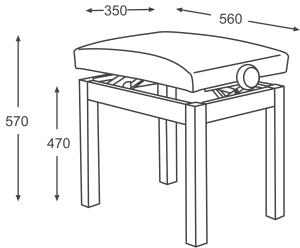 Dimensions de la banquette X30 : largeur 56 centimètres ; profondeur :  35 centimètres